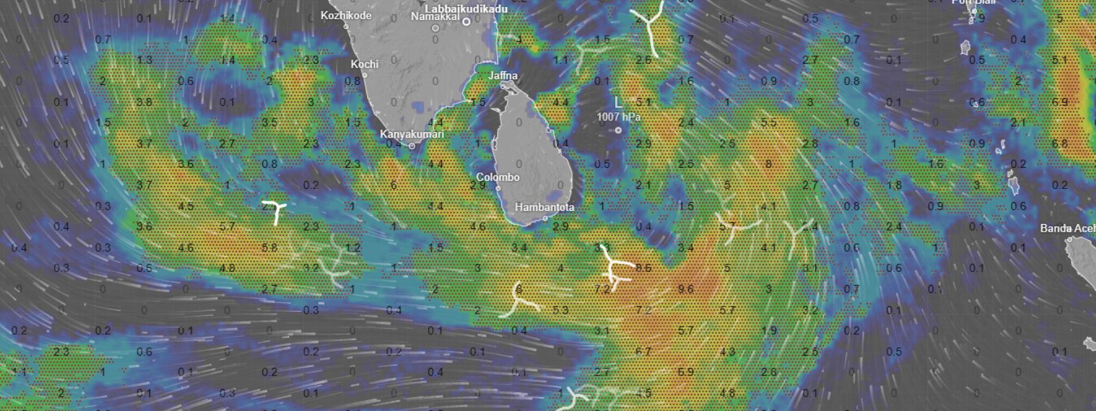 Heavy Rainfall Over 100mm Forecast Today